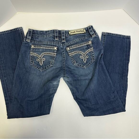 Rock Revival Sherry Easy Skinny Jeans Size 27 – Distressed Embellished Denim - Picture 7 of 9